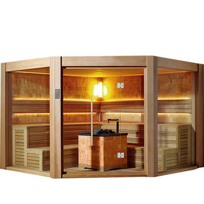 Kamar Sauna Kering Kayu Solid Mewah Ukuran Besar Sauna Kayu Cedar Merah