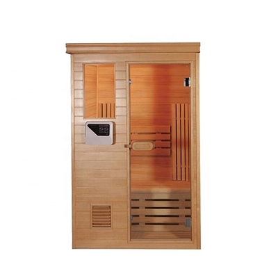 Prefab Corner Wood Salt Room 4 Orang Sauna Uap Untuk Kamar Hotel