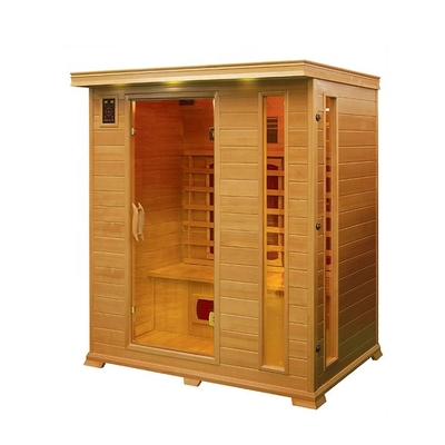 Prefab Corner Wood Salt Room 4 Orang Sauna Uap Untuk Kamar Hotel