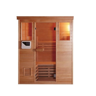 Prefab Corner Wood Salt Room 4 Orang Sauna Uap Untuk Kamar Hotel