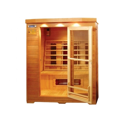 Prefab Corner Wood Salt Room 4 Orang Sauna Uap Untuk Kamar Hotel