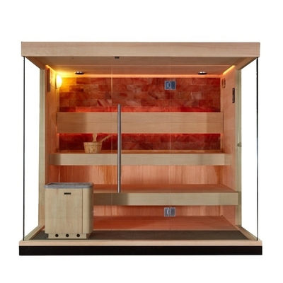 Kayu Aspen Reder Harvia Stone Salt Sauna Room Portable Dry Sauna Room Outdoor