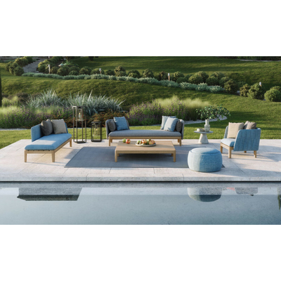 Sofa Taman Kursi Berjemur Kolam Renang Kayu Solid Outdoor Jati Kursi Pantai