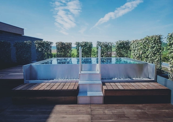 Struktur Stainless Steel Mewah Pool Steel Panel Liner Untuk Villa Hotel Dalam Ruangan