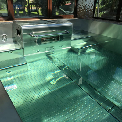 Kolam Renang Struktur Stainless Steel 316 Luar Ruangan Dengan Dinding Kaca Akrilik Bingkai Logam Seluler Pool