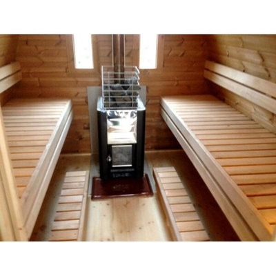Ruang Sauna Luar Ruangan Red Cedar Barrel Dengan Pemanas Sauna Ukuran 2 Orang