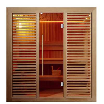 Hemlock Atau Red Cedar Steam Kayu Sauna Tradisional Dalam Ruangan 4 Orang Ruang Sauna