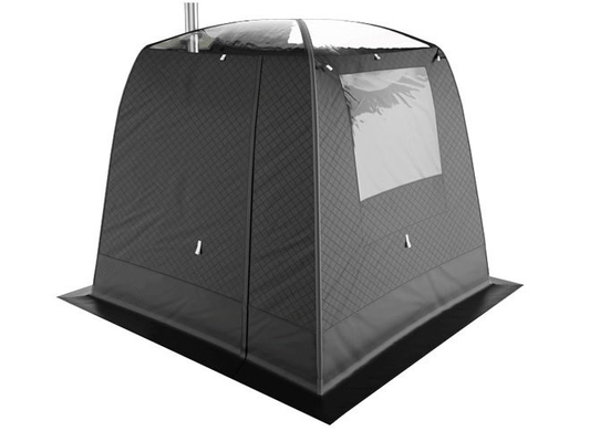 Tenda Sauna Berkemah Luar Ruangan Dengan Jendela Besar Dan Atap Transparan