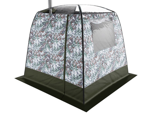 Tenda Sauna Berkemah Luar Ruangan Dengan Jendela Besar Dan Atap Transparan