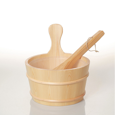 Tebal 1.3CM 4L 5L 6L Pine Ember Dengan Masukkan Sauna Bucket Dengan Bawah