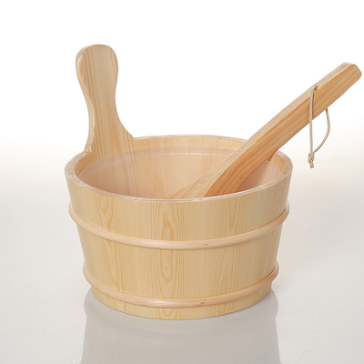 Tebal 1.3CM 4L 5L 6L Pine Ember Dengan Masukkan Sauna Bucket Dengan Bawah