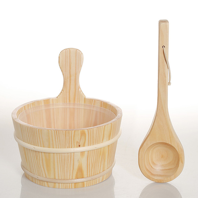 Tebal 1.3CM 4L 5L 6L Pine Ember Dengan Masukkan Sauna Bucket Dengan Bawah