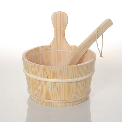 Tebal 1.3CM 4L 5L 6L Pine Ember Dengan Masukkan Sauna Bucket Dengan Bawah