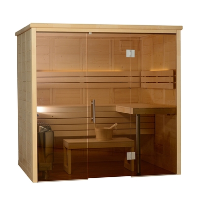 Spruce Indoor 3-4 Orang Ruang Sauna Kering Tradisional Dengan Sauna Stones
