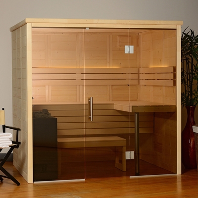 Spruce Indoor 3-4 Orang Ruang Sauna Kering Tradisional Dengan Sauna Stones