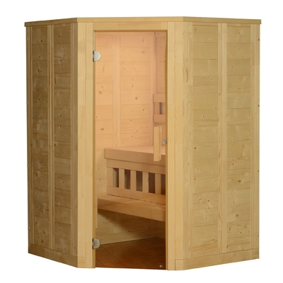 Ruang Sauna Kering Tradisional 6kw ETL 2 Orang Ruang Sauna Uap Spruce Nordic