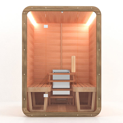 Tren Tradisional Sauna Portabel Solid Red Cedar Steam Sauna Room 2 Orang