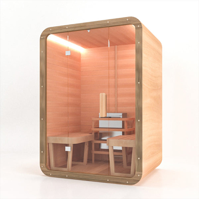 Sauna Tradisional 6 Orang 9kw Indoor Nordic Spruce Kering Dengan Pemanas Harvia