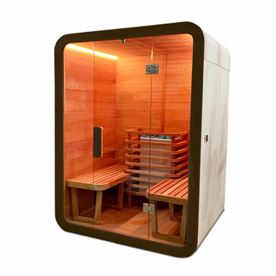 Tren Tradisional Sauna Portabel Solid Red Cedar Steam Sauna Room 2 Orang